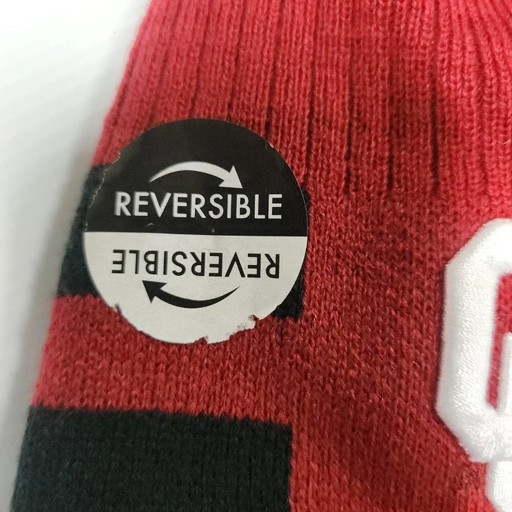 Nike Oklahoma Sooners Reversible Knit Beanie Hat Red Black Youth Size 4-7 New